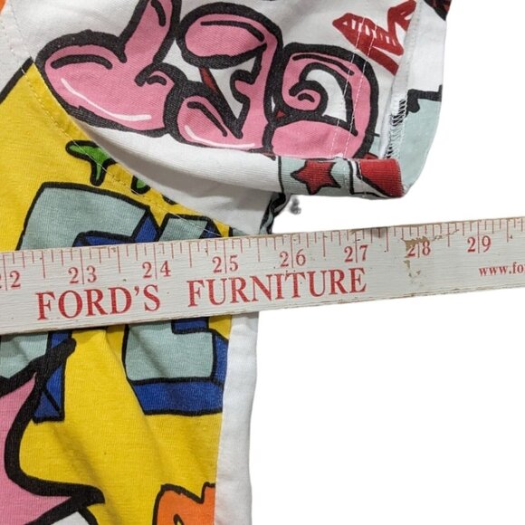 Born Fly T-Shirt Mens 3XL White All Over Print Graffiti Short Sleeve Crew Neck - Picture 5 of 7